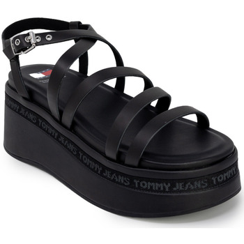 Zapatos Mujer Sandalias Tommy Hilfiger STRAPPY WEDGE EN0EN02516 Negro