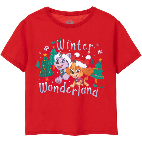 textil Niña Camisetas manga corta Paw Patrol Winter Wonderland Rojo