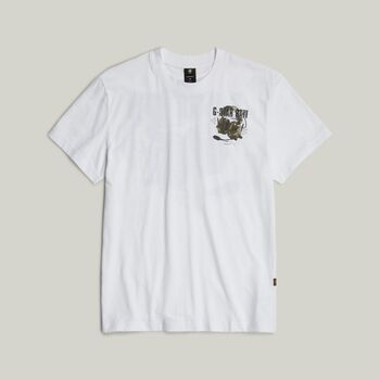 textil Hombre Tops y Camisetas G-Star Raw D24687-C372 HEADPHONES-110 WHITE Blanco