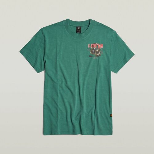 textil Hombre Tops y Camisetas G-Star Raw D24687-C372 HEADPHONES-G282 SPRUCE Verde