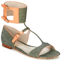 Zapatos Mujer Sandalias John Galliano A65970 Verde / Beige