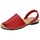 Zapatos Mujer Sandalias Whetis Menorquinas de piel Rojo