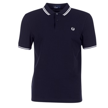 textil Hombre Polos manga corta Fred Perry SLIM FIT TWIN TIPPED Marino / Blanco