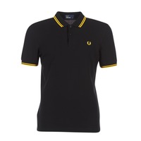 textil Hombre Polos manga corta Fred Perry SLIM FIT TWIN TIPPED Negro / Amarillo