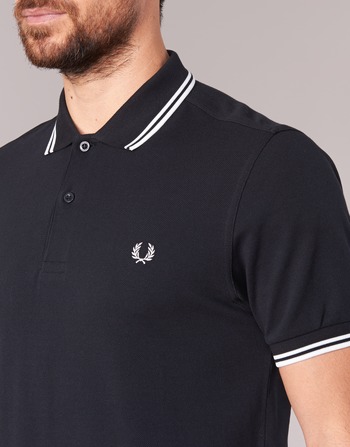 Fred Perry SLIM FIT TWIN TIPPED Negro / Blanco