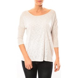 textil Mujer Tops / Blusas Vero Moda Graing 3/4 Long Top 10104538 Blanc/Beige Beige
