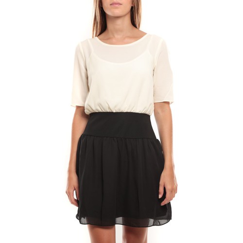 textil Mujer Vestidos Vero Moda Minto 2/4 Short Dress 97759 Blanc/Noir Negro