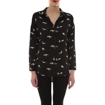 textil Mujer Camisas Comme Des Filles Chemise Noir Oiseaux Blanc CH105 Negro
