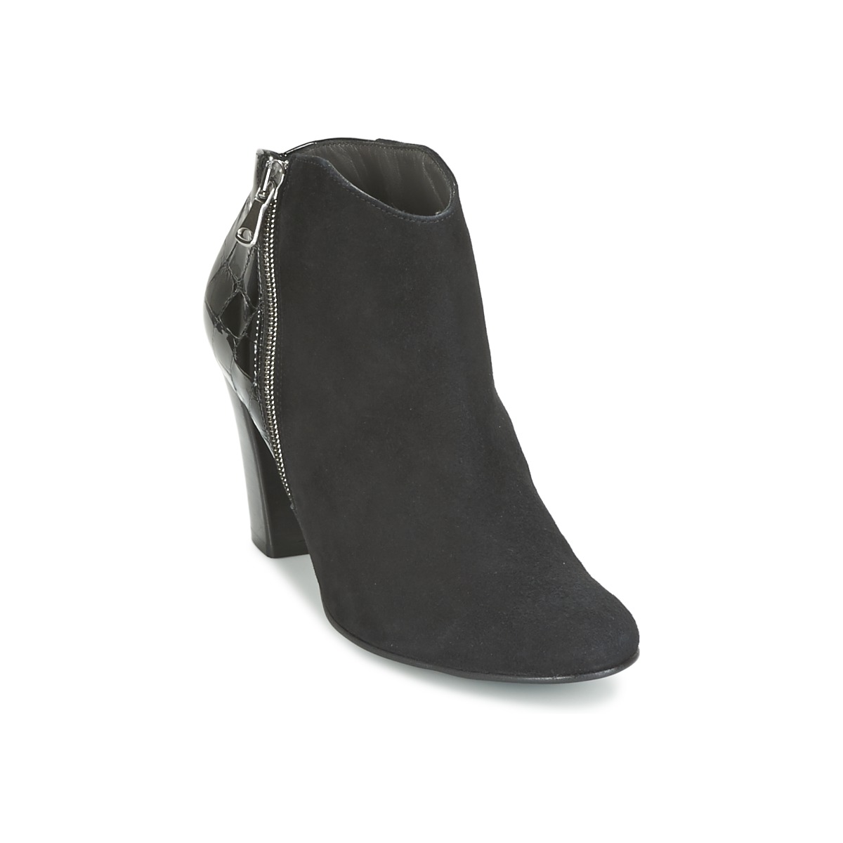 Zapatos Mujer Low boots France Mode NANTES Negro / Barniz