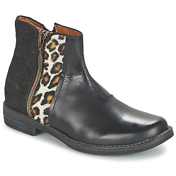 Zapatos Niña Botas de caña baja Shwik TIJUANA WILD Negro / Leopardo