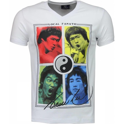 textil Hombre Camisetas manga corta Local Fanatic Bruce Lee Ying Yang Personalizadas Blanco