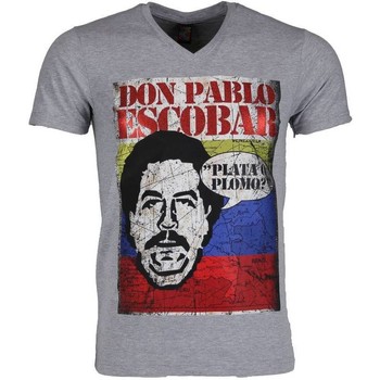 textil Hombre Camisetas manga corta Local Fanatic Don Pablo Escobar Gris