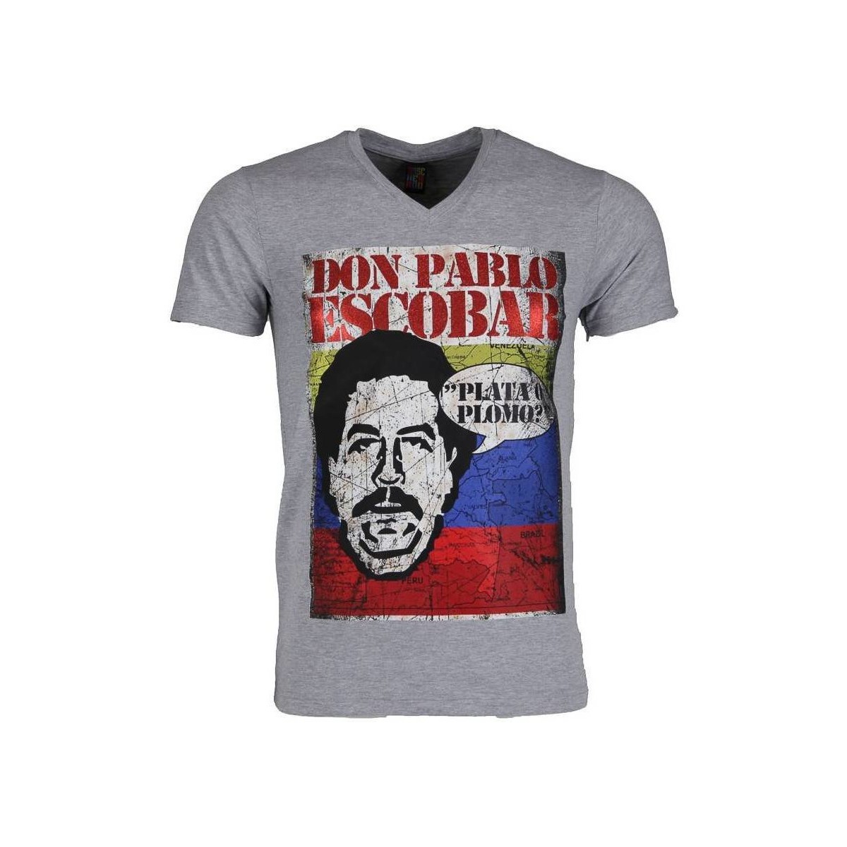 textil Hombre Camisetas manga corta Local Fanatic Don Pablo Escobar Gris