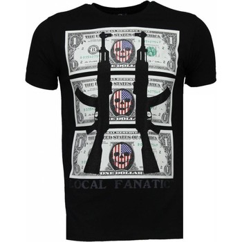 textil Hombre Camisetas manga corta Local Fanatic AK Dollar Rhinestone Personalizadas Negro