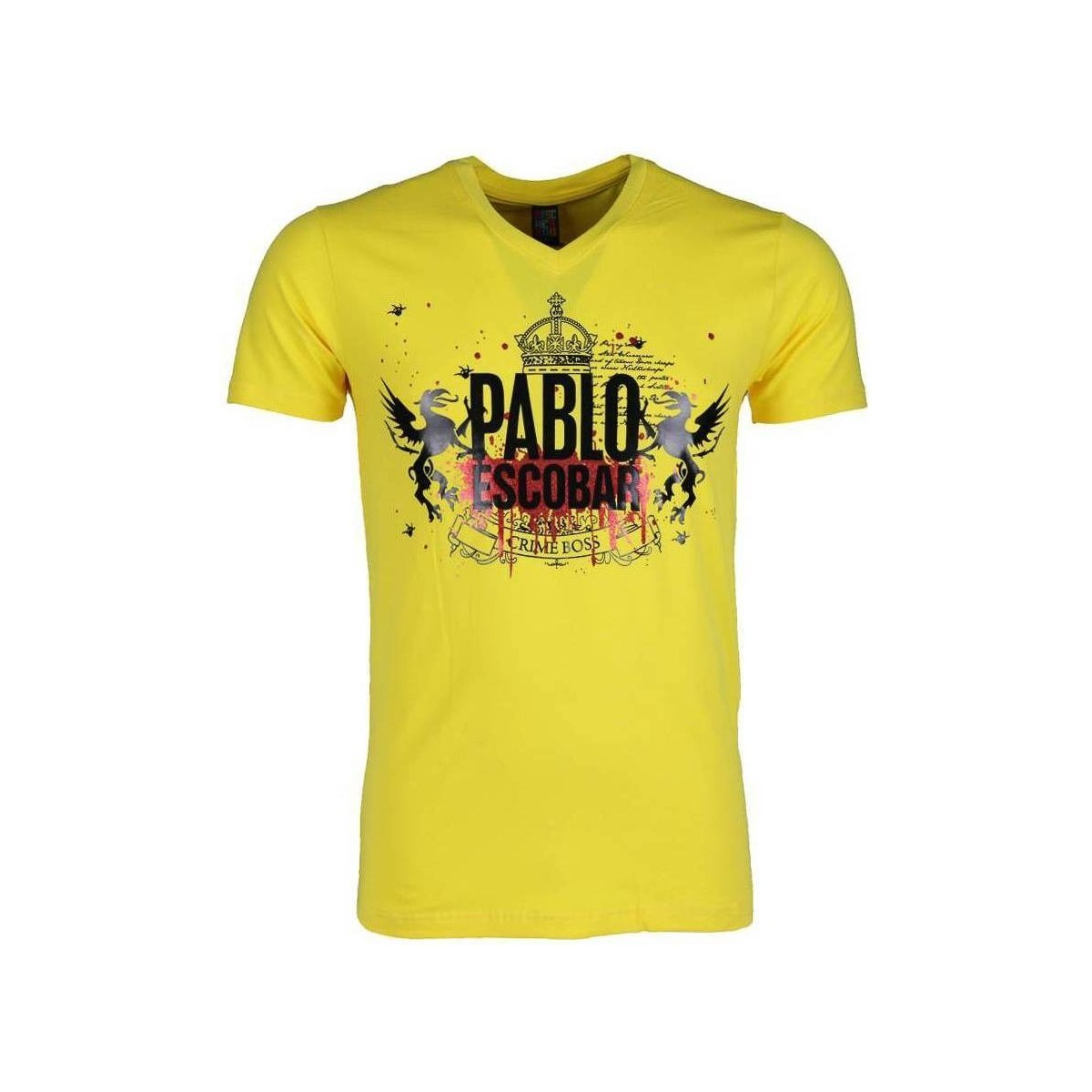 textil Hombre Camisetas manga corta Local Fanatic Pablo Escobar Crime Boss Amarillo