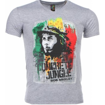 textil Hombre Camisetas manga corta Local Fanatic Bob Marley Crete Jungle Print Gris