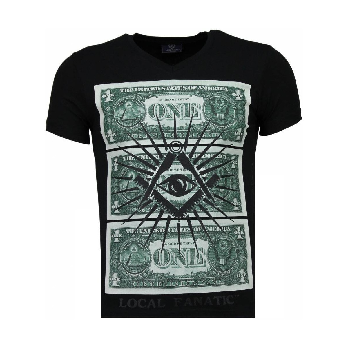 textil Hombre Camisetas manga corta Local Fanatic One Dollar Eye Personalizadas Negro