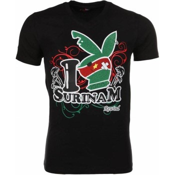textil Hombre Camisetas manga corta Local Fanatic I Love Suriname Negro