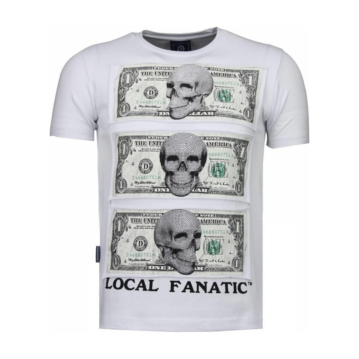 textil Hombre Camisetas manga corta Local Fanatic Beter Have My Money Rhinestone Blanco