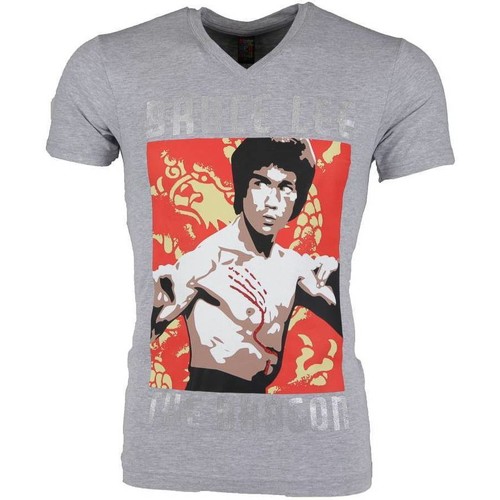 textil Hombre Camisetas manga corta Local Fanatic Bruce Lee The Dragon Gris