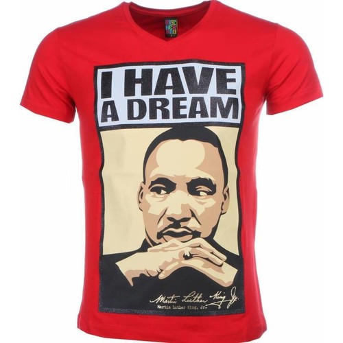textil Hombre Camisetas manga corta Local Fanatic Martin Luther King I Have A Dream Rojo