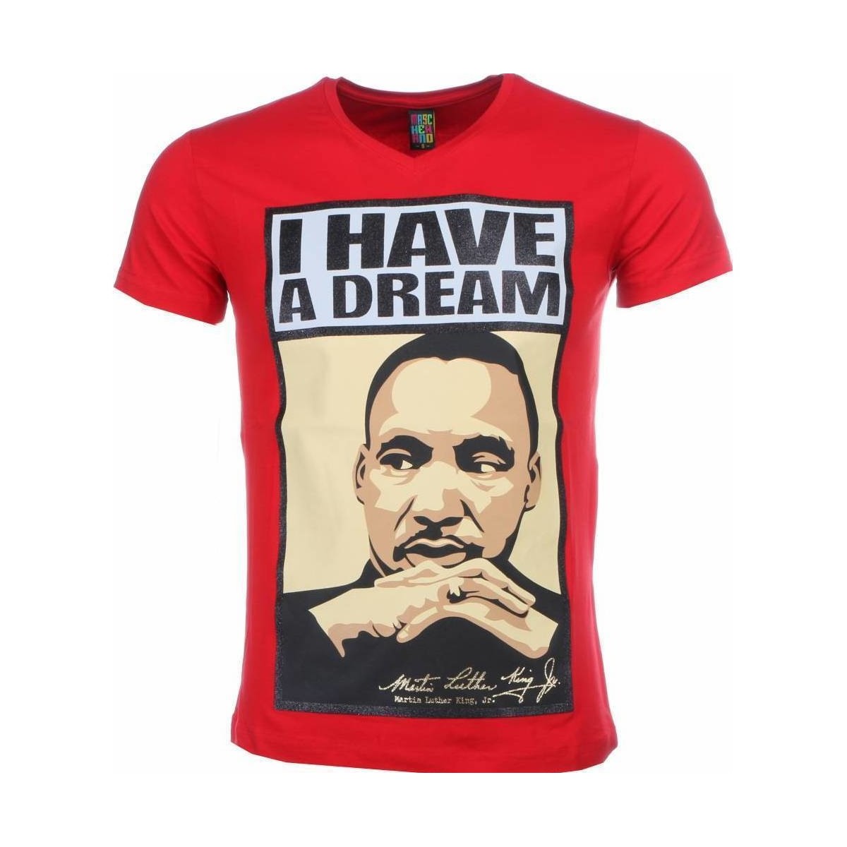 textil Hombre Camisetas manga corta Local Fanatic Martin Luther King I Have A Dream Rojo