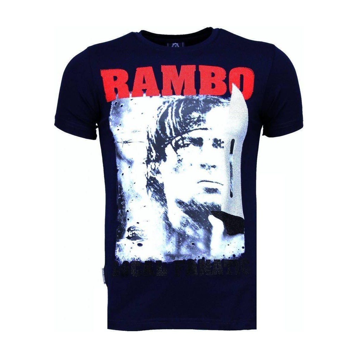 textil Hombre Camisetas manga corta Local Fanatic Rambo Rhinestone Personalizadas Azul