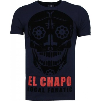 textil Hombre Camisetas manga corta Local Fanatic El Chapo Flockprint Personalizadas Azul