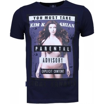 textil Hombre Camisetas manga corta Local Fanatic Kim Kardashian Rhinestone Azul