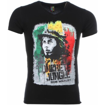 textil Hombre Camisetas manga corta Local Fanatic Bob Marley Crete Jungle Print Negro