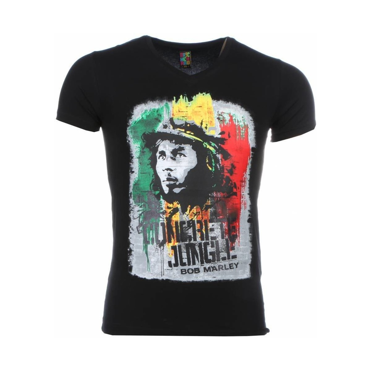 textil Hombre Camisetas manga corta Local Fanatic Bob Marley Crete Jungle Print Negro