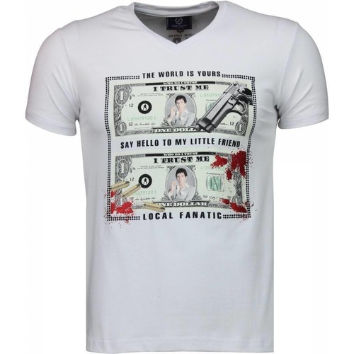 textil Hombre Camisetas manga corta Local Fanatic Scarface Dollar Personalizadas Blanco