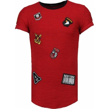 textil Hombre Camisetas manga corta Justing Exclusive Military Patches Rojo
