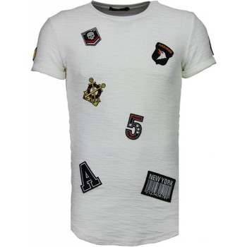textil Hombre Camisetas manga corta Justing Exclusive Military Patches Blanco
