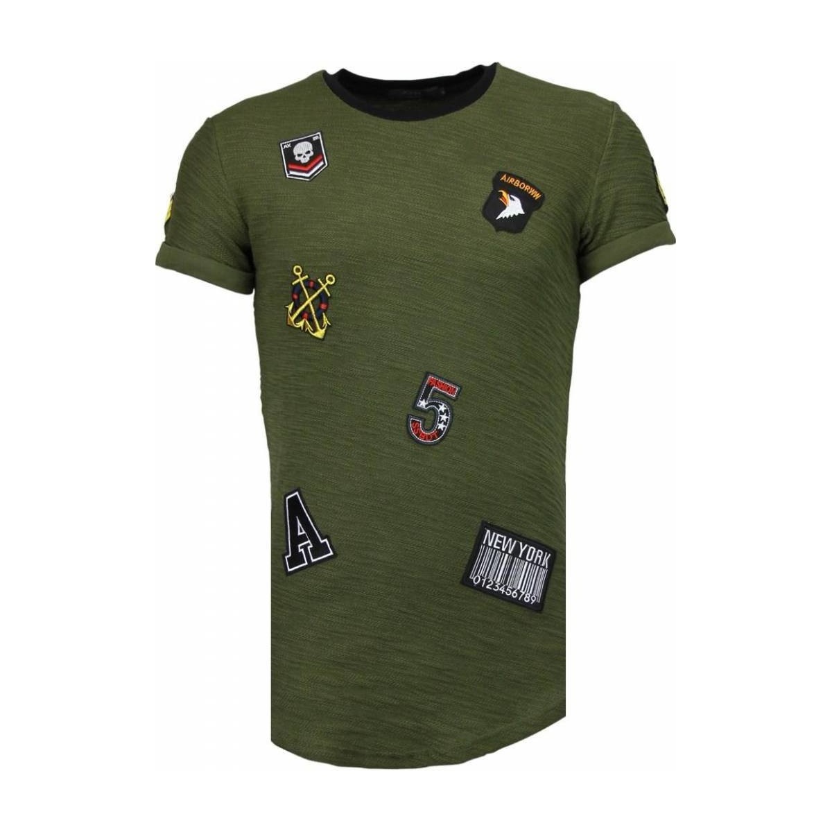 textil Hombre Camisetas manga corta Justing Exclusive Military Patches Verde