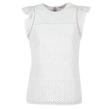 textil Mujer Tops / Blusas MICHAEL Michael Kors COMBO EYELET S/S Blanco