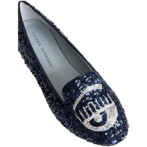 Zapatos Mujer Mocasín Chiara Ferragni CF1218 PAIETTE BLU Azul