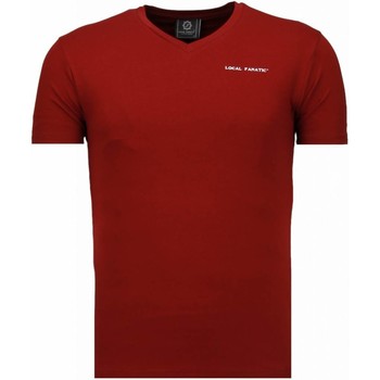 textil Hombre Camisetas manga corta Local Fanatic Basic Exclusive V Neck Rojo