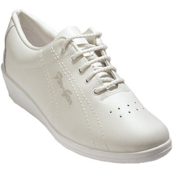Zapatos Mujer Sport Indoor Made In Spain 1940 Deportivo señora cordones con cuña piel Blanco