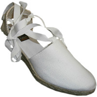 Zapatos Mujer Pantuflas Andinas Zapatillas valencianas atadas a la piern blanco