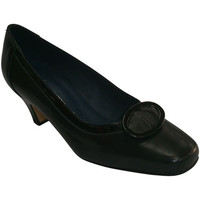 Zapatos Mujer Mocasín Pomares Vazquez Zapato tacón medio con adorno cuadrado negro