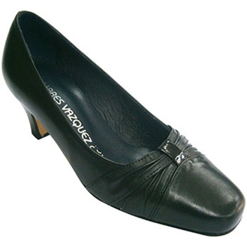 Zapatos Mujer Zapatos de tacón Pomares Vazquez Zapato mujer tacón tipo salón con pliegu negro