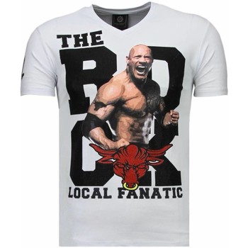 textil Hombre Camisetas manga corta Local Fanatic The Rock Rhinestone Personalizadas Blanco