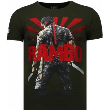 textil Hombre Camisetas manga corta Local Fanatic Rambo Shine Rhinestone Verde