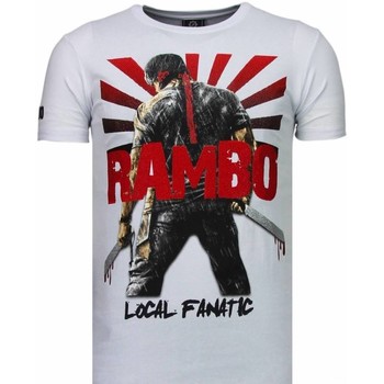 textil Hombre Camisetas manga corta Local Fanatic Rambo Shine Rhinestone Blanco