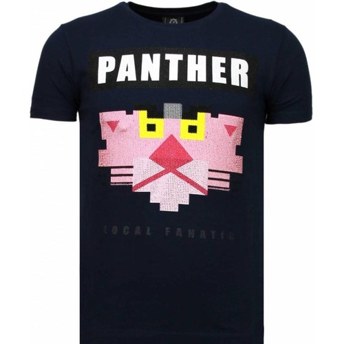 textil Hombre Camisetas manga corta Local Fanatic Panther For A Cougar Rhinestone Azul