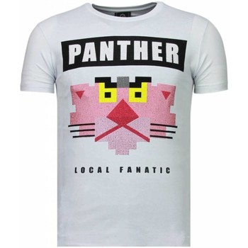 textil Hombre Camisetas manga corta Local Fanatic Panther For A Cougar Rhinestone Blanco