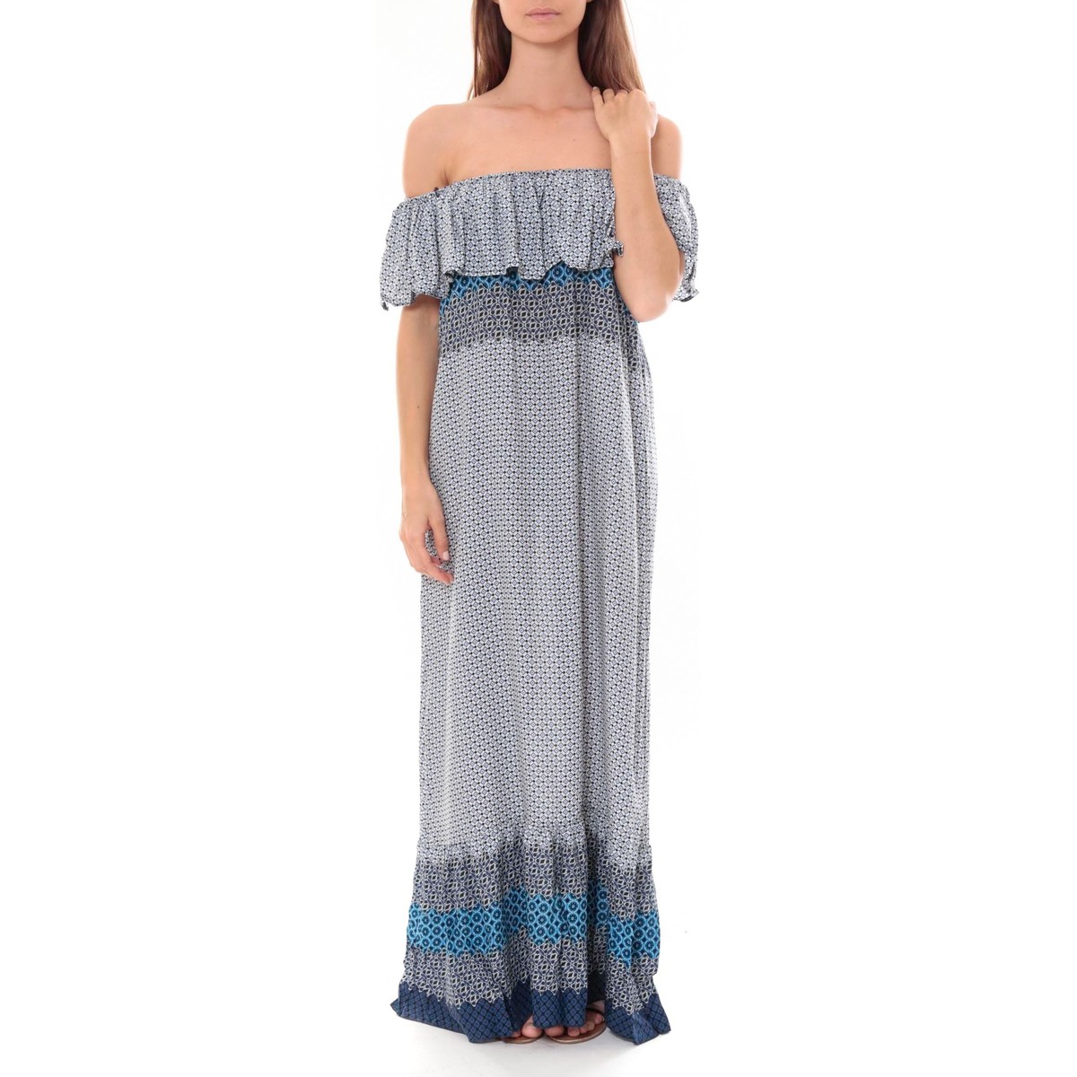 textil Mujer Vestidos By La Vitrine Robe Longue Care  of you  Bleu F50055 Azul