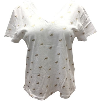textil Mujer Camisetas manga corta Dress Code Tee Shirt Zinka Blanc signe Or KT107 Blanco