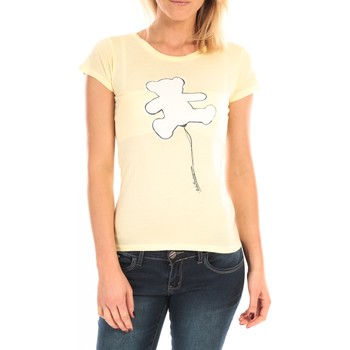 textil Mujer Camisetas manga corta LuluCastagnette T-Shirt Pics Printe Ours Jaune Amarillo